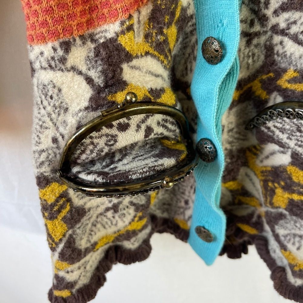 Anthropologie Lia Molly New Orleans Coin Purse Pocket Cardigan Sweater Sz XXS - Picture 6 of 10